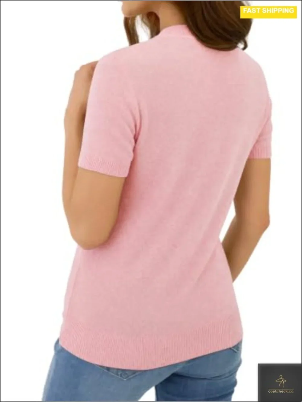 Soft Wool Blend Knit Short Sleeve Sweater Pullover Casual